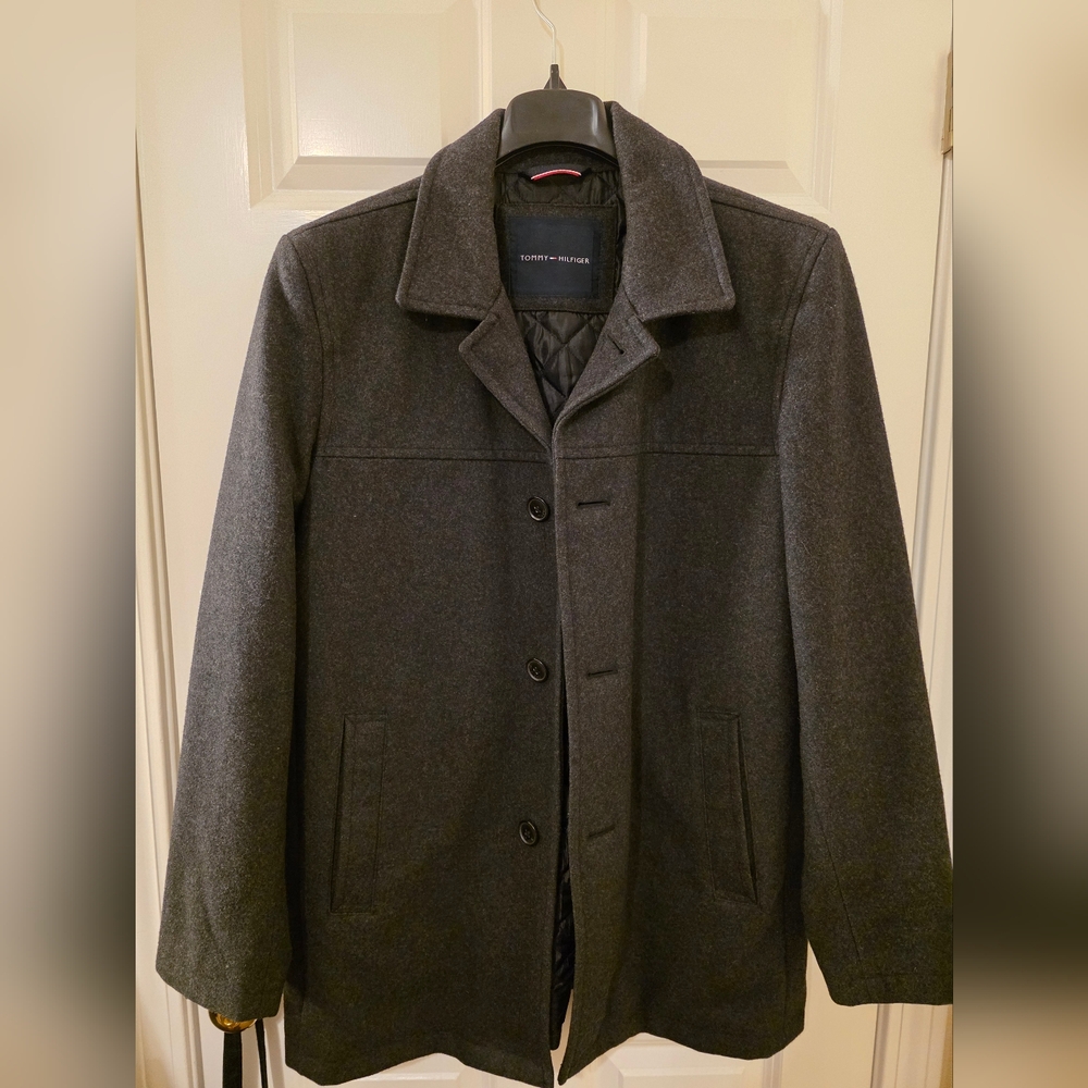 Tommy Hilfiger Men's Charcoal Pea Coat